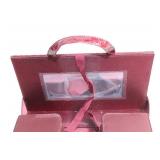 Elegant Maroon Leatherette Jewelry Organizer with Dual Zippered Compartments