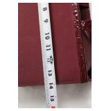 Elegant Maroon Leatherette Jewelry Organizer with Dual Zippered Compartments