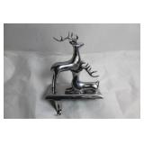 Polished Metal Reindeer Mantel Hook