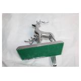 Polished Metal Reindeer Mantel Hook