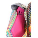 Colorful Woven Slip-On Shoes with Pink Inner Lining