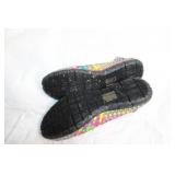 Colorful Woven Slip-On Shoes with Pink Inner Lining
