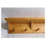 Wooden Wall-Mounted Coat Rack with 5 Peg Hooks