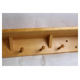 Wooden Wall-Mounted Coat Rack with 5 Peg Hooks