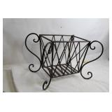 Decorative Metal Magazine Holder with Scrolled Design