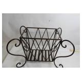 Decorative Metal Magazine Holder with Scrolled Design