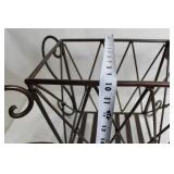 Decorative Metal Magazine Holder with Scrolled Design