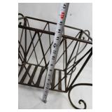 Decorative Metal Magazine Holder with Scrolled Design