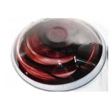 Elegant Red Swirl Glass Plate