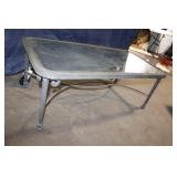 Metal Framed Glass Top Coffee Table