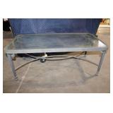 Metal Framed Glass Top Coffee Table