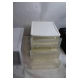 Set of Plastic Storage Drawers and Bins