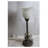 Antique Style Table Lamp with Frosted Glass Shade