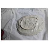 Vintage Ceramic Santa Sleigh Plate with Hand-Painted Christmas Scene