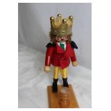 Vintage Wooden Nutcracker Figurine with Crown