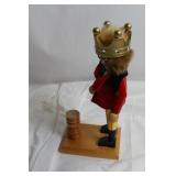 Vintage Wooden Nutcracker Figurine with Crown