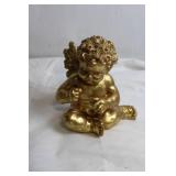 Gold-Tone Cherub Angel Figurine