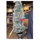 7-Foot Pre-Lit Artificial Christmas Tree with Frosted Tips