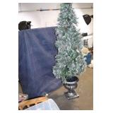7-Foot Pre-Lit Artificial Christmas Tree with Frosted Tips