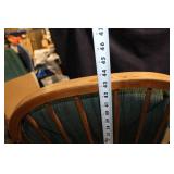 Vintage Wooden Rocking Chair with Green Upholstery