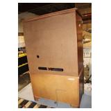 Sturdy Wooden Armoire with Shelves and Drawers