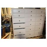 White Wooden Dresser with 16 Drawers