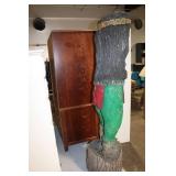 Large Hand-Carved Wooden Native American Statue