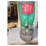 Large Hand-Carved Wooden Native American Statue