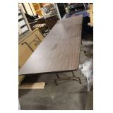 Large Folding Table with Wood Grain Finish