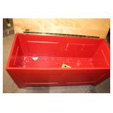 Red Wooden Storage Bench with Lift-Top