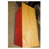 Red Wooden Storage Bench with Lift-Top