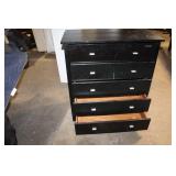 Black Wooden Dresser with 5 Drawers