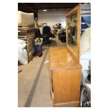 Vintage Wooden Dresser with Mirror