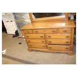 Vintage Wooden Dresser with Mirror