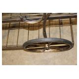 Vintage Metal and Glass Rolling Bar Cart with Shelves