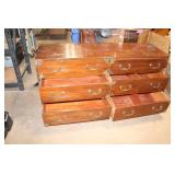 Vintage Wooden Dresser with Brass Accents
