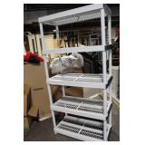 Tall Plastic 5-Tier Shelving Unit for Storage