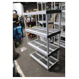 Adjustable Heavy-Duty Plastic Shelving Unit with 4 Shelves