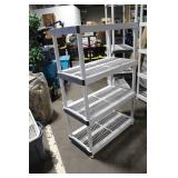 Adjustable Heavy-Duty Plastic Shelving Unit with 4 Shelves