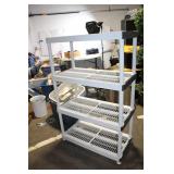 Adjustable Heavy-Duty Plastic Shelving Unit with 4 Shelves