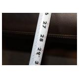 Brown Leather Armless Chair with Minor Wear