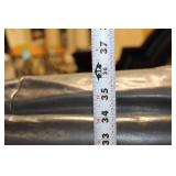 Used Grey Leather Armchair with Cushioned Back