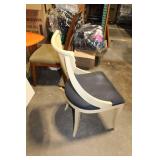Used Wooden Dining Chair with Cushioned Seat