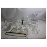 Lot of Assorted Vintage Glassware and Crystal Pieces