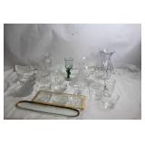 Lot of Assorted Vintage Glassware and Crystal Pieces