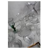 Lot of Assorted Vintage Glassware and Crystal Pieces