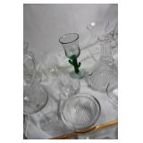 Lot of Assorted Vintage Glassware and Crystal Pieces