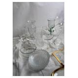 Lot of Assorted Vintage Glassware and Crystal Pieces