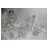 Assorted Crystal and Glassware Collection Including Vases, Bowls, and More