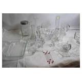 Assorted Crystal and Glassware Collection Including Vases, Bowls, and More